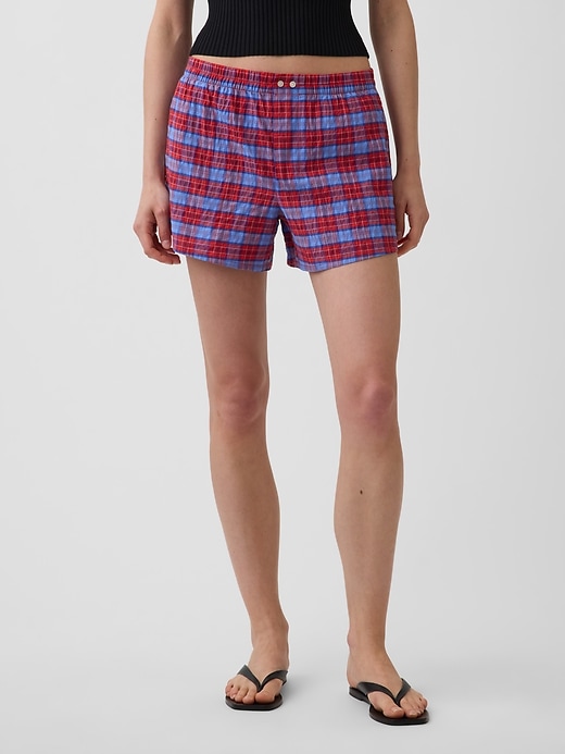 Image number 2 showing, 4" Seersucker Plaid Boxer Shorts