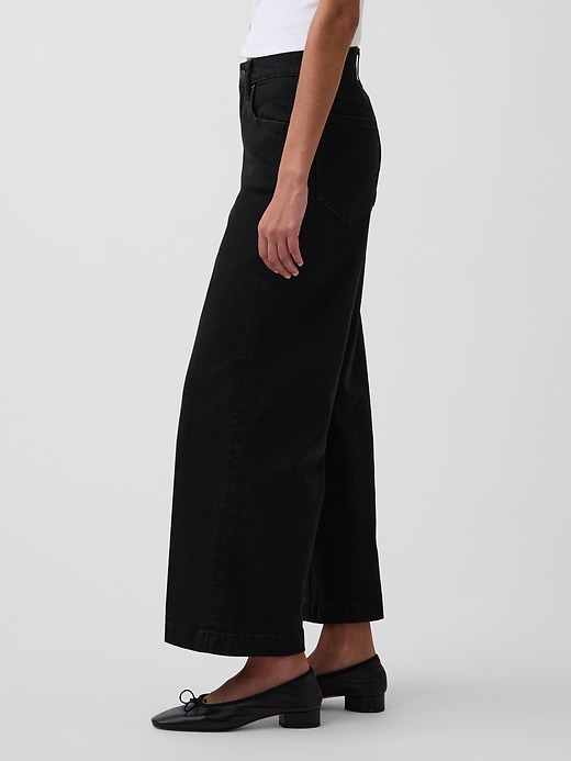 Image number 3 showing, High Rise Stride Wide-Leg Ankle Jeans