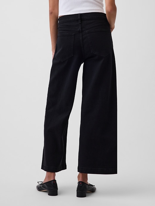 Image number 4 showing, High Rise Stride Wide-Leg Ankle Jeans