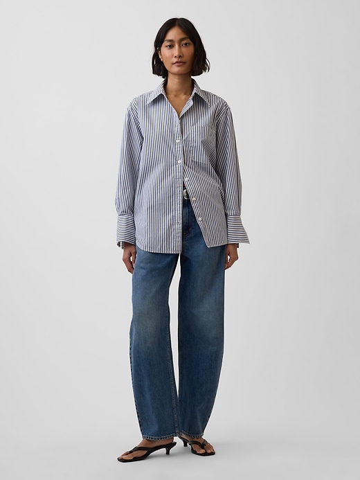 Organic Cotton Poplin Big Shirt | Gap