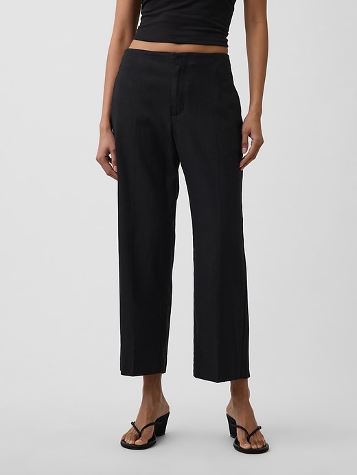 Image number 2 showing, Linen-Blend Relaxed Straight Ankle Pants