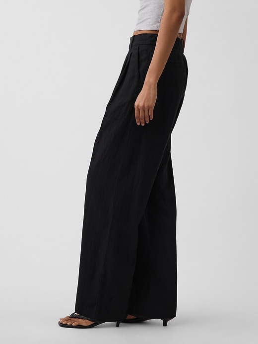 Image number 3 showing, 365 High Rise Linen-Blend Trousers