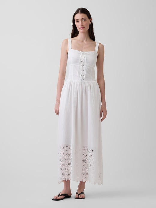 L'image numéro 1 présente Robe longue à corset lacé