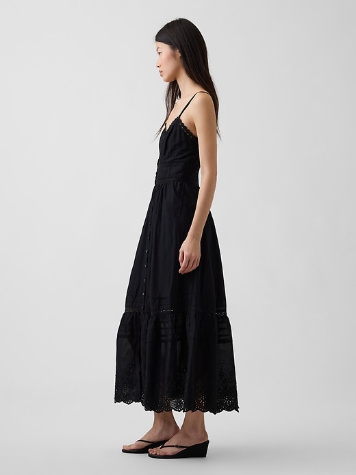 Image number 3 showing, Lace-Trim Button-Front Maxi Dress