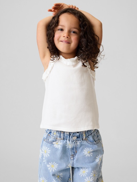 CAMISOLE CÔTELÉE À ENCOLURE TABLIER POUR BÉBÉ ET TOUT-PETIT