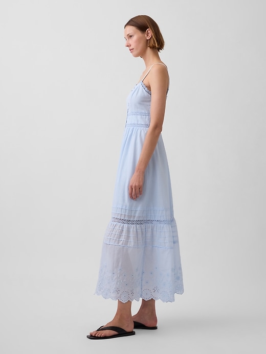 Image number 3 showing, Lace-Trim Button-Front Maxi Dress