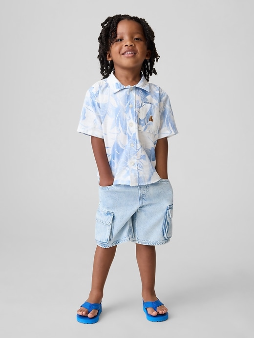 Image number 1 showing, Baby & Toddler UltraSoft Denim Pull-On Cargo Shorts