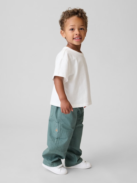 PANTALON BALLON COUPE MENUISIER À TAILLE EXTENSIBLE ET À DOUBLE ÉPAISSEUR AUX GENOUX POUR TOUT-PETIT