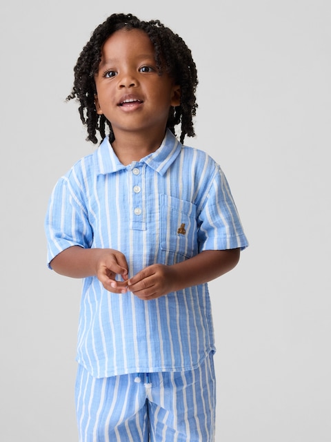 POLO EN GAZE DE COTON POUR BÉBÉ ET TOUT-PETIT