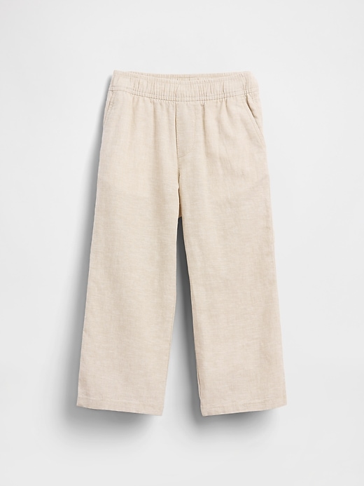 L'image numéro 2 présente Pantalon à taille élastique en mélange de lin et coton pour Bébé et Tout-petit