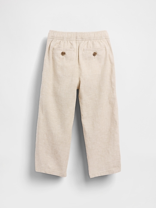 L'image numéro 3 présente Pantalon à taille élastique en mélange de lin et coton pour Bébé et Tout-petit