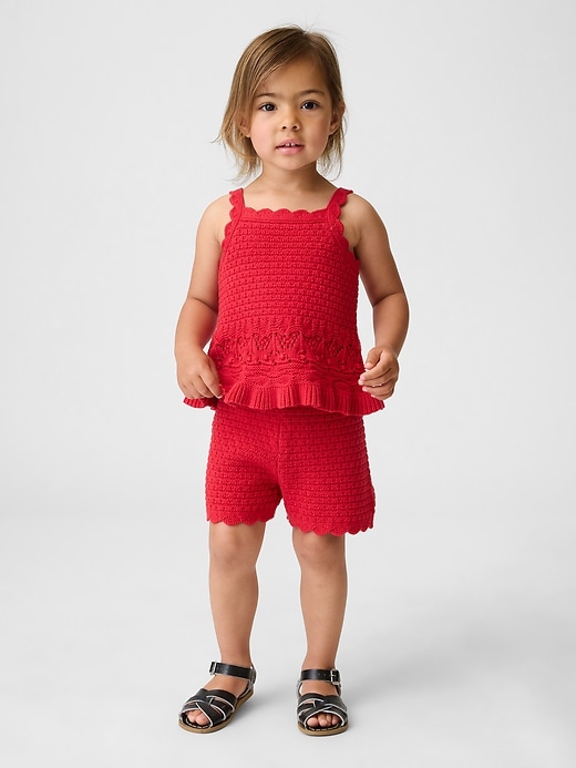 Image number 1 showing, Baby & Toddler Crochet Scalloped Pull-On Shorts