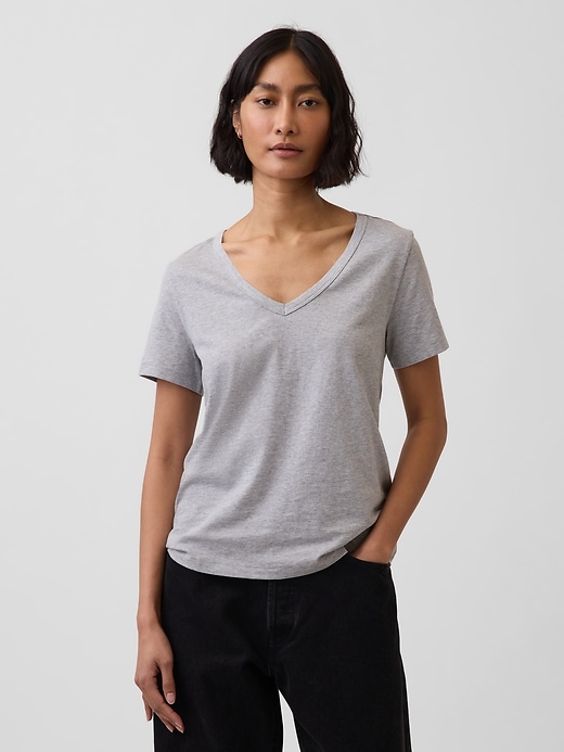 Image number 1 showing, Organic Cotton VintageSoft V-Neck T-Shirt