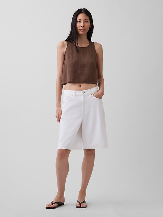 Image number 2 showing, Cotton Gauze Racer Shell Tank Top