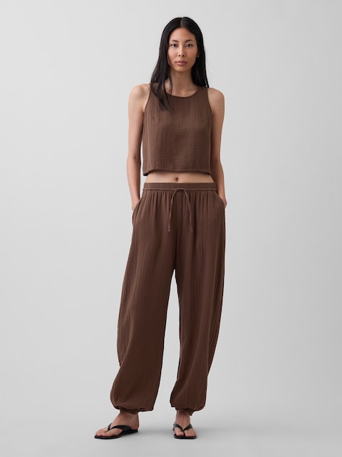 Cotton Gauze Easy Joggers