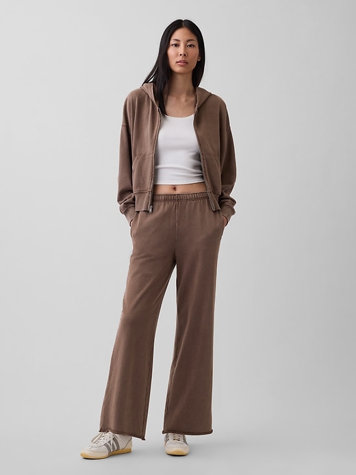 Image number 1 showing, VintageSoft Terry Wide-Leg Sweatpants