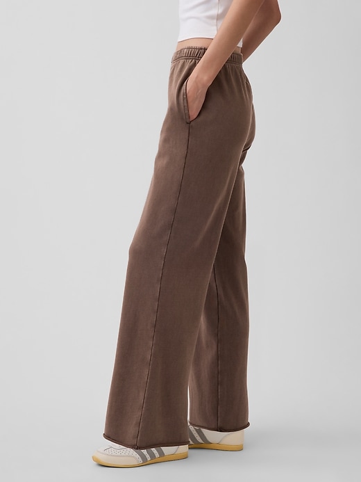 Image number 3 showing, VintageSoft Terry Wide-Leg Sweatpants