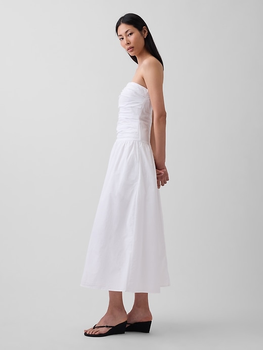 Image number 3 showing, Poplin Drop-Waist Maxi Dress