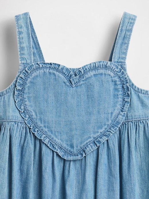 Image number 4 showing, Baby & Toddler Denim Heart Tank Dress