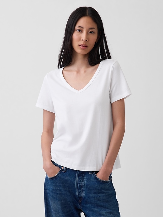 Image number 1 showing, Organic Cotton VintageSoft V-Neck T-Shirt