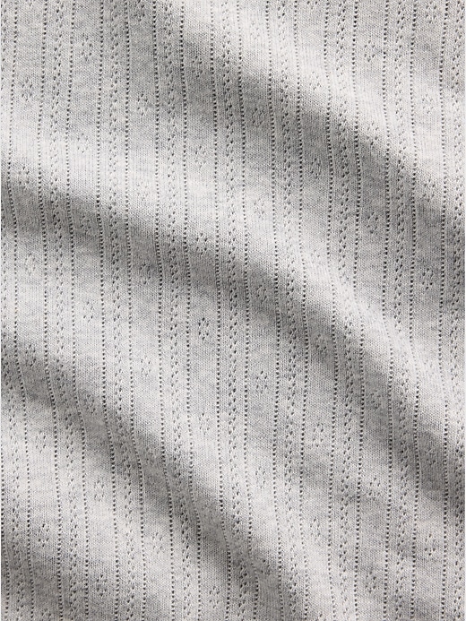 L'image numéro 4 présente T-shirt ras du cou en tricot pointelle