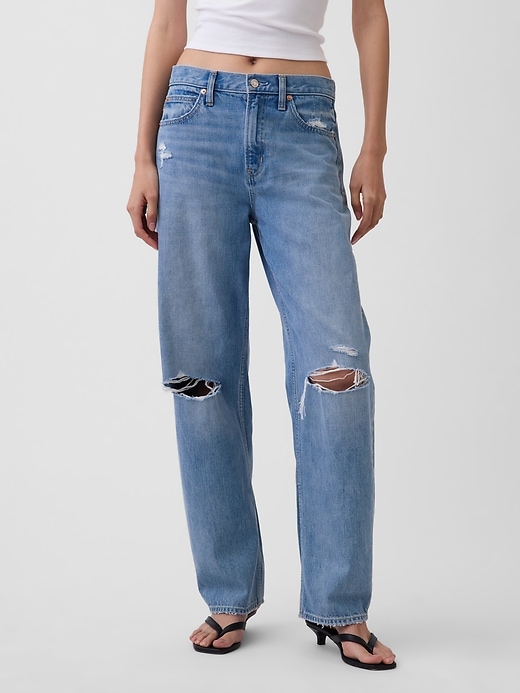 Image number 2 showing, High Rise Barrel Jeans