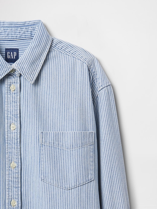 Image number 4 showing, Denim Stripe Big Shirt