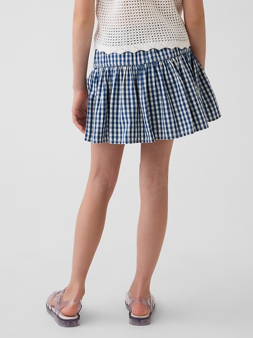 Image number 3 showing, Kids Gingham Denim Tiered Skort