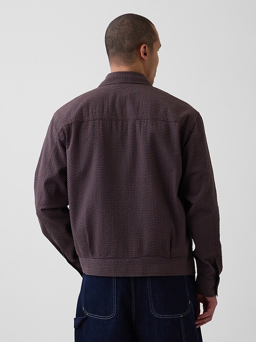 Image number 3 showing, Textured Gingham Zip Shirt Jacket