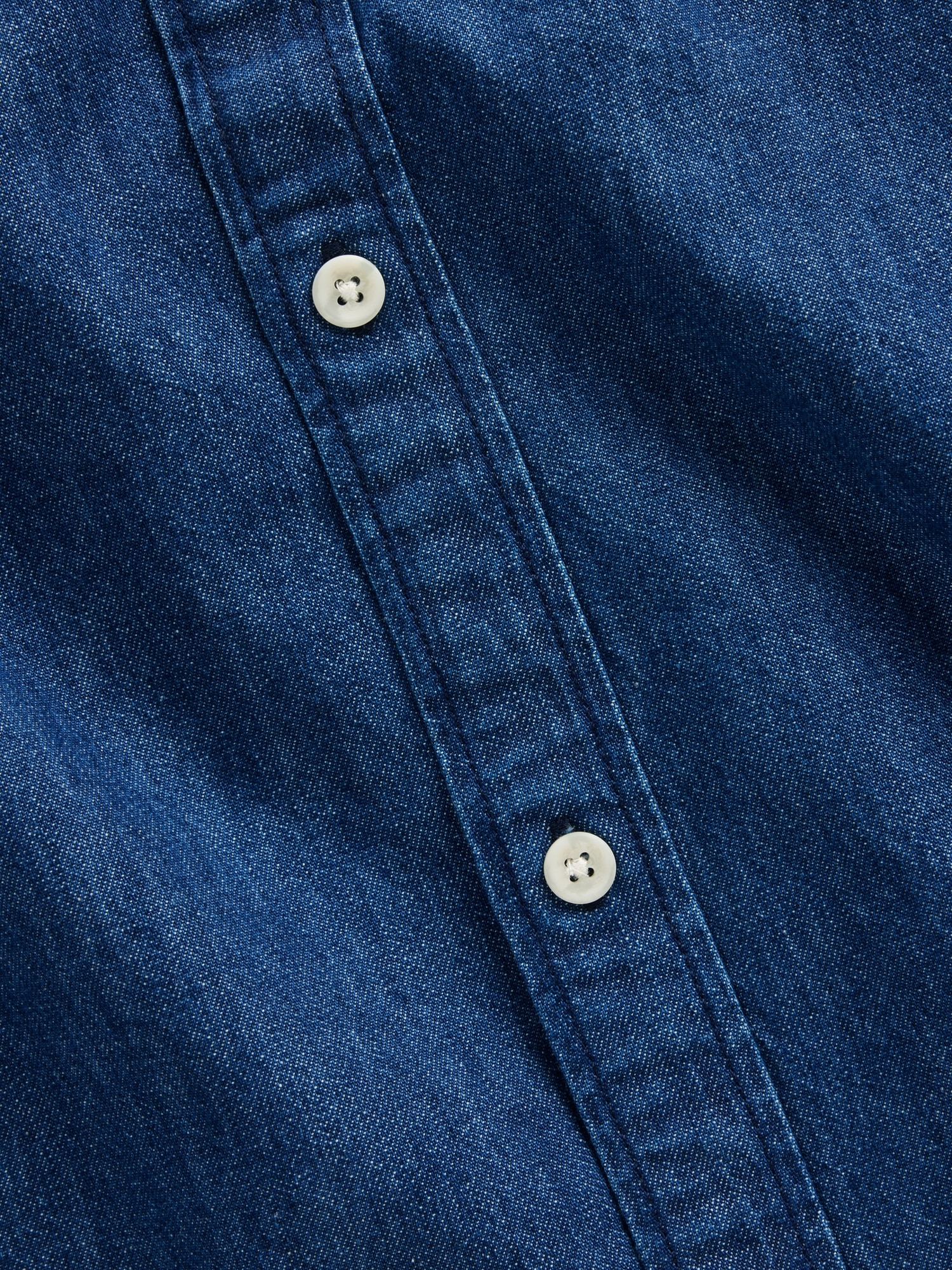 Denim Relaxed Straight-Hem Shirt