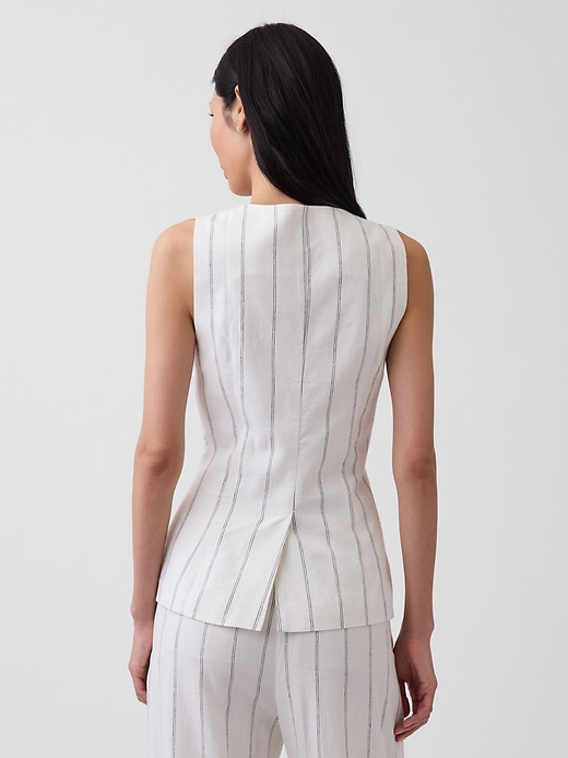 Image number 2 showing, Linen-Blend Longline Vest