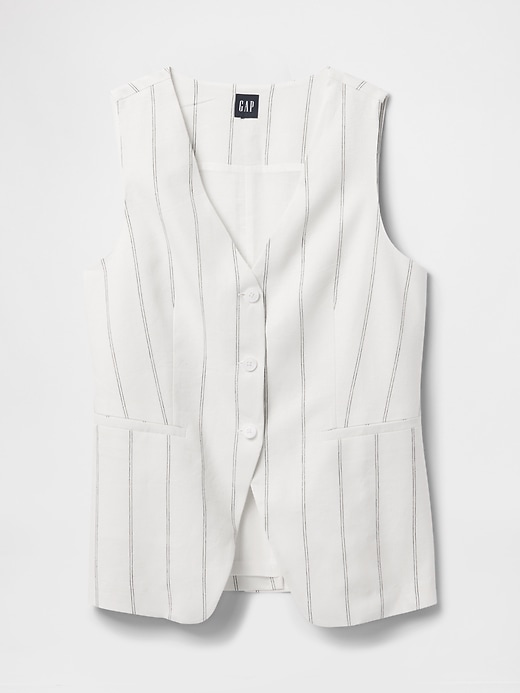 Image number 5 showing, Linen-Blend Longline Vest