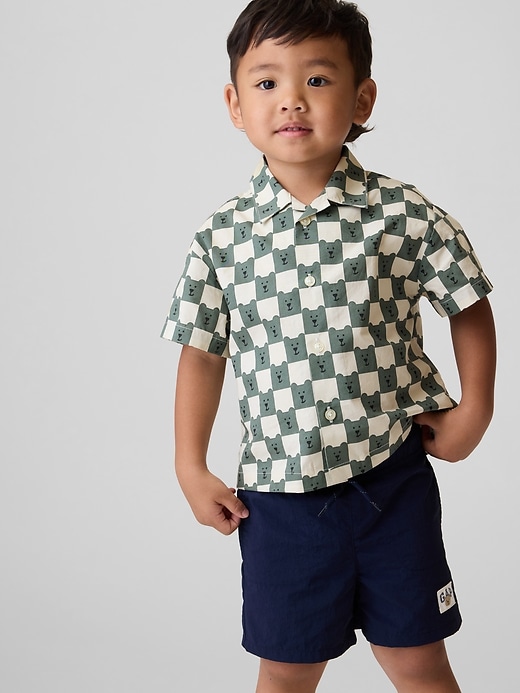 Image number 1 showing, Baby & Toddler Organic Cotton Poplin Print Shirt