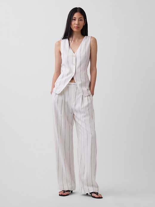 Image number 1 showing, 365 High Rise Linen-Blend Trousers