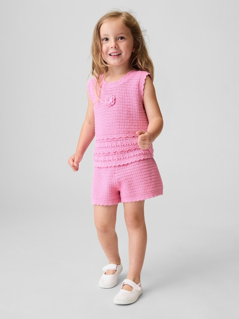 SHORT CROCHETÉ À TAILLE EXTENSIBLE POUR BÉBÉ ET TOUT-PETIT