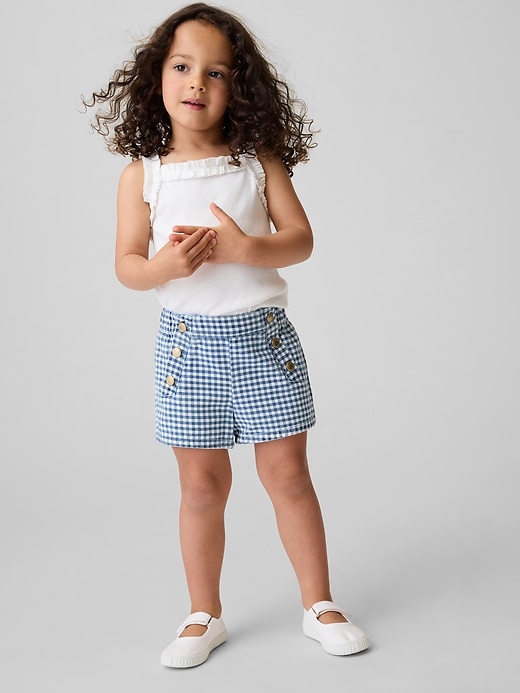 Image number 1 showing, Baby & Toddler Sailor Gingham Denim Pull-On Shorts