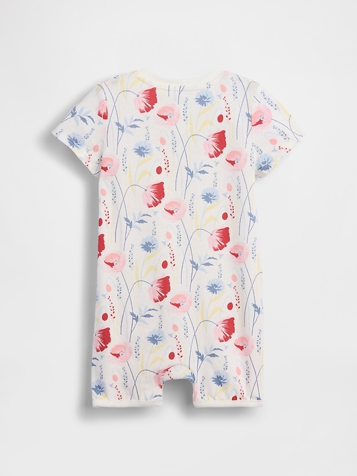 L'image numéro 2 présente Une-pièce short court en coton biologique Premiers essentiels pour Bébé