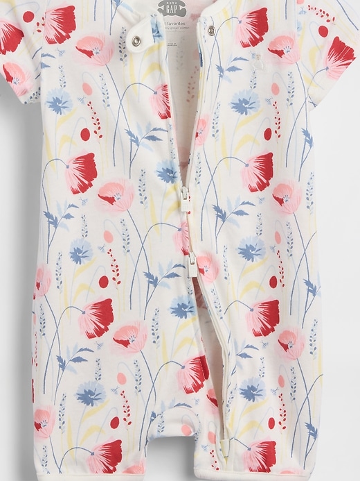 L'image numéro 3 présente Une-pièce short court en coton biologique Premiers essentiels pour Bébé