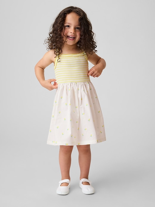 Image number 1 showing, Baby & Toddler Mixed Media Apron Dress