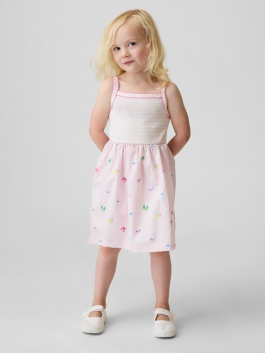 Image number 1 showing, Baby & Toddler Mixed Media Apron Dress