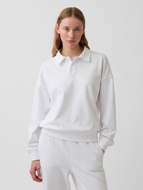 VintageSoft Terry Oversized Polo Sweatshirt