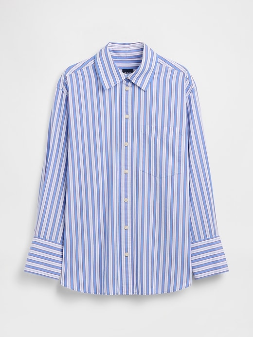 Image number 2 showing, Organic Cotton Poplin Stripe Big Shirt