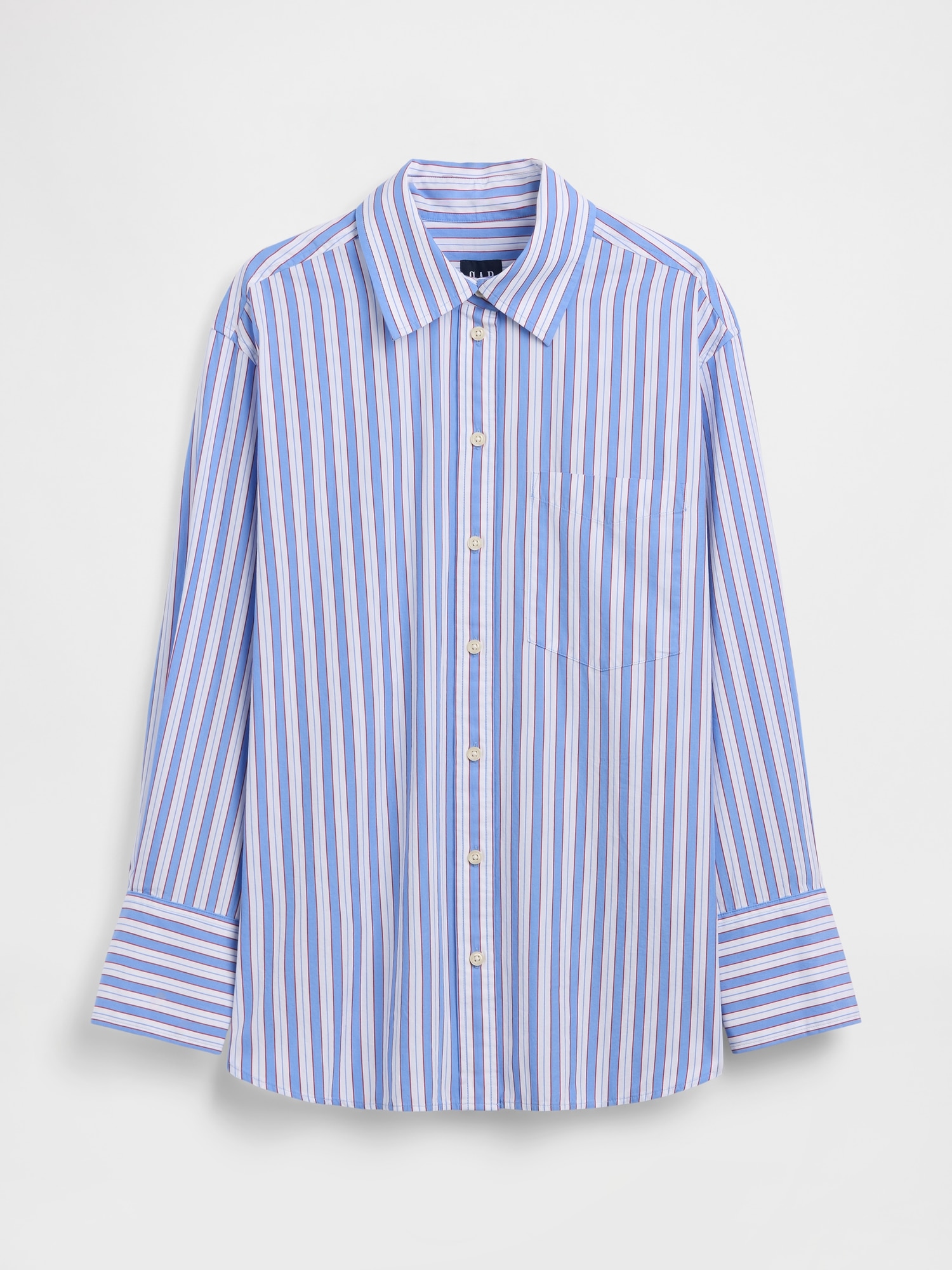 Organic Cotton Poplin Stripe Big Shirt