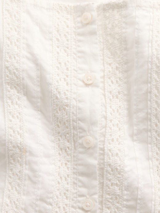 Image number 4 showing, Kids Flutter-Sleeve Lace-Trim Dress