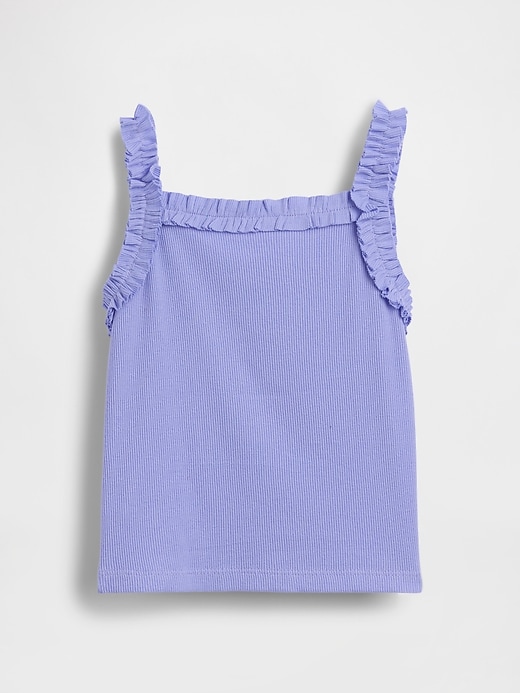 Image number 2 showing, Baby & Toddler Rib Ruffle Apron Tank Top