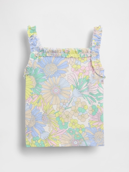 Image number 3 showing, Baby & Toddler Rib Ruffle Apron Tank Top