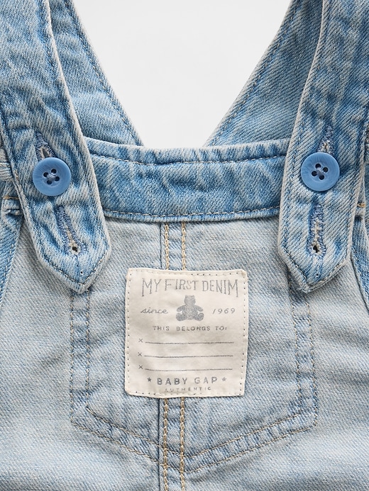 Image number 4 showing, Baby Embroidered Floral Denim Overalls