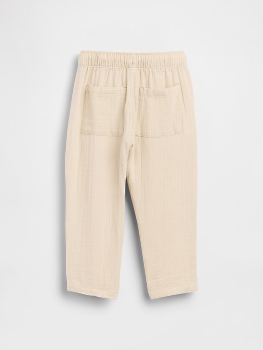 L'image numéro 4 présente Pantalon coupe baril à taille extensible en gaze de coton pour Bébé et Tout-petit