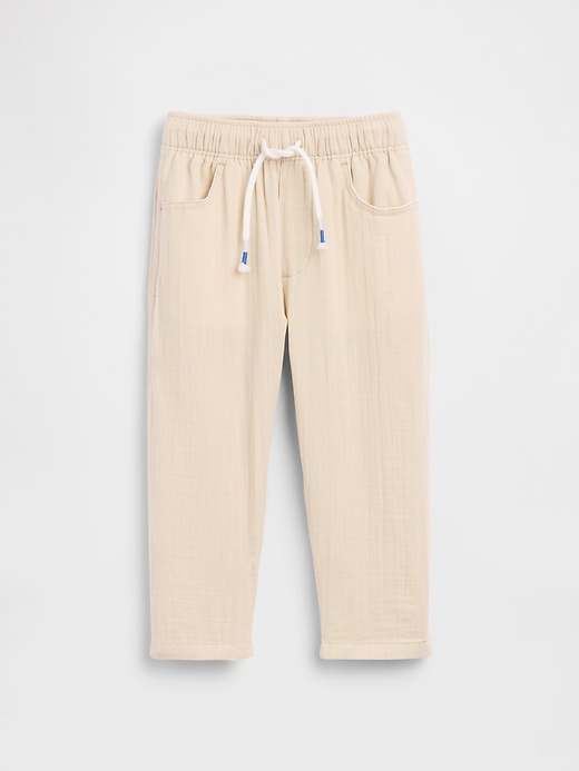 L'image numéro 3 présente Pantalon coupe baril à taille extensible en gaze de coton pour Bébé et Tout-petit