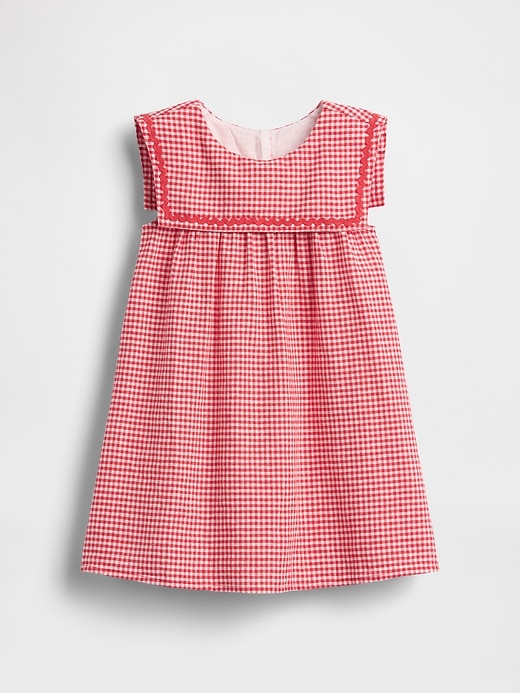 L'image numéro 2 présente Robe style matelot en lin et coton à motif guingan pour Bébé et Toute-petite
